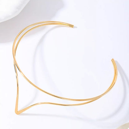 Double Layer V-Shaped Choker Necklace