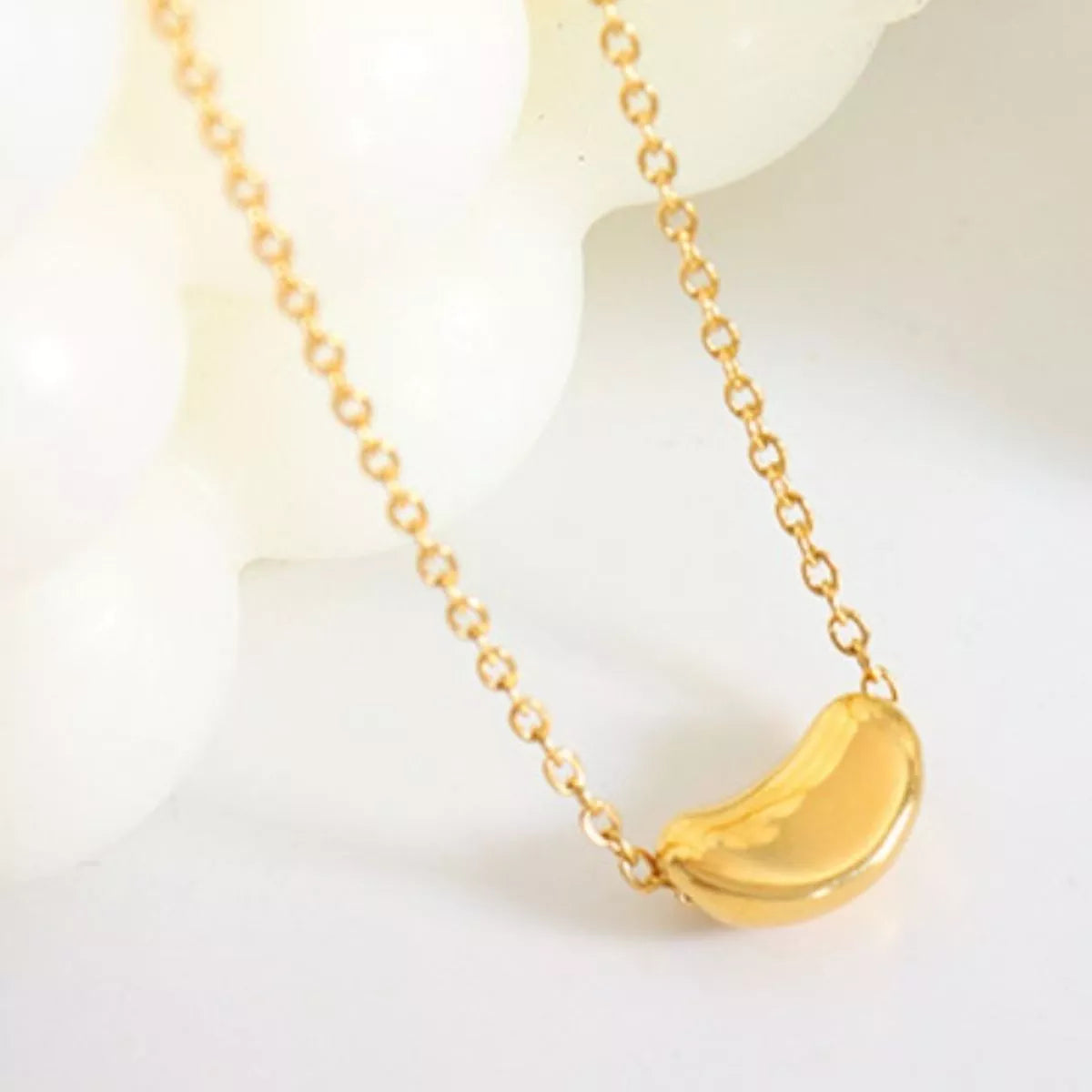 18K Gold-Plated Bean Pendant Necklace