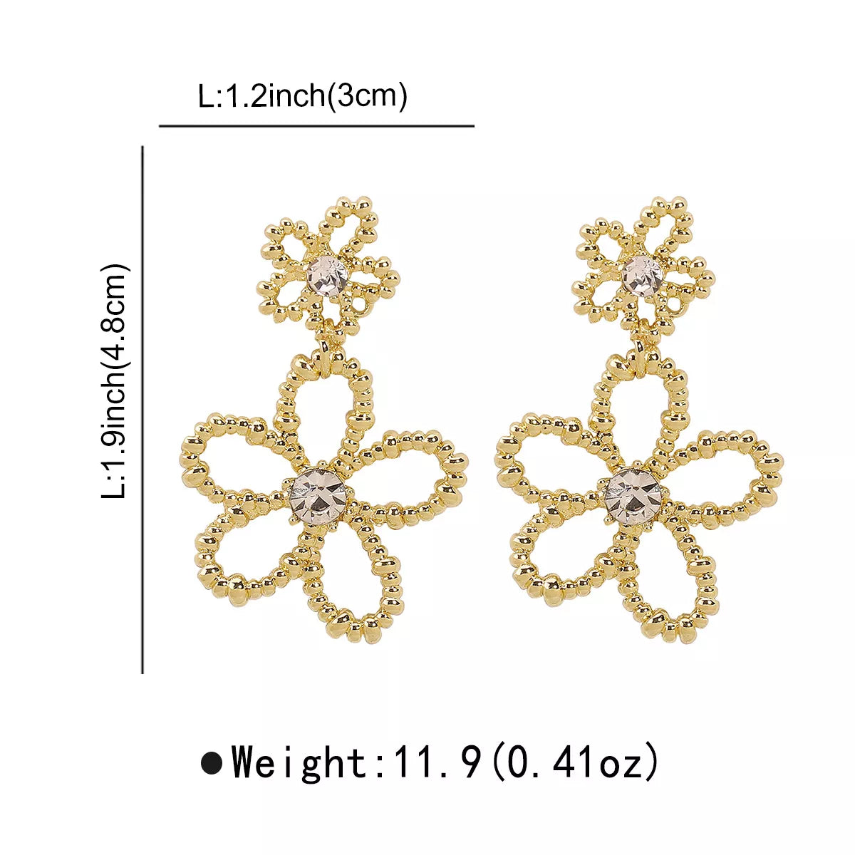 Alloy Floral Drop Earrings