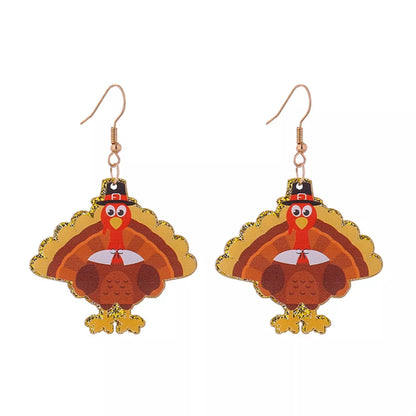 Thanksgiving Turkey Dangle Earrings