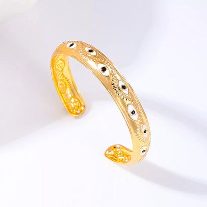 Evil Eye Open Bangle Bracelet