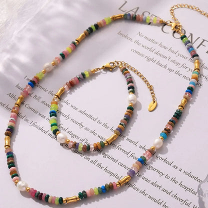 Bohemian Natural Stone Pearl Beaded Jewelry Set