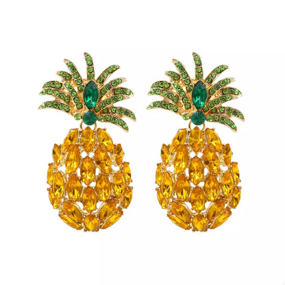 Pineapple Rhinestone Dangle Earrings