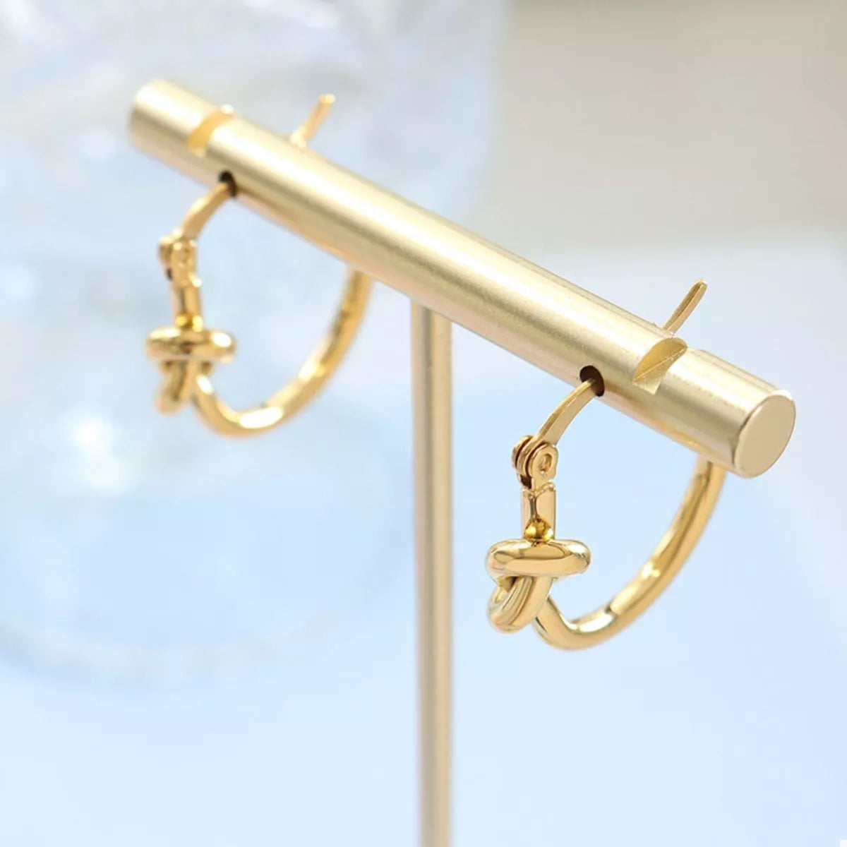 Golden Knot Hoop Earrings