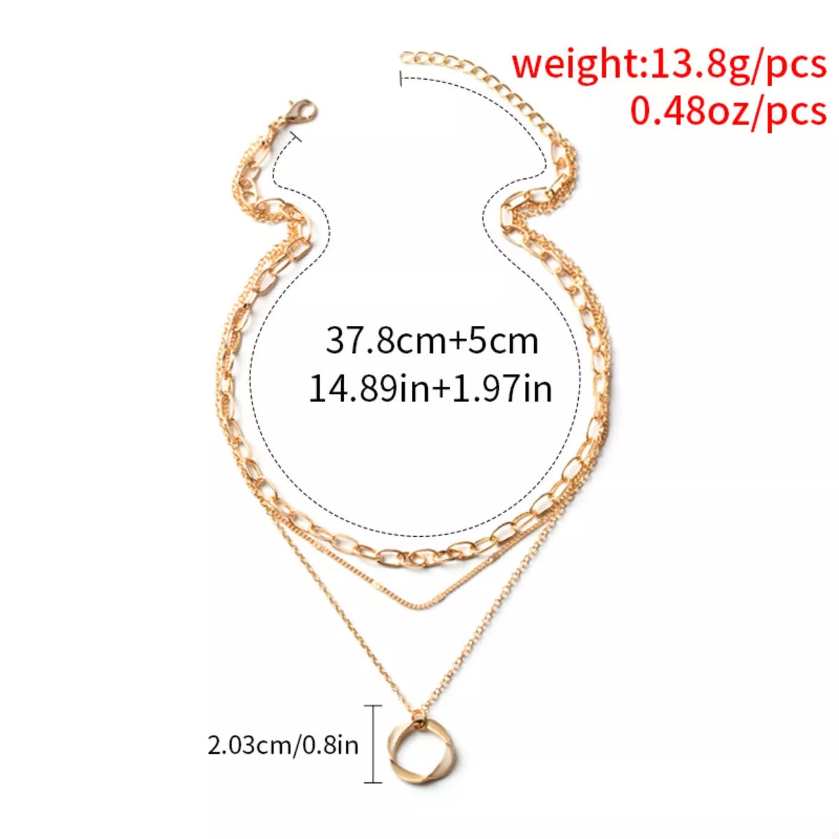Three Layered Pendant Necklace
