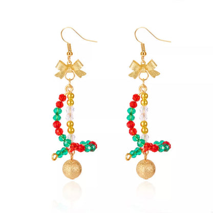 18K Gold-Plated Bead Bow Earrings