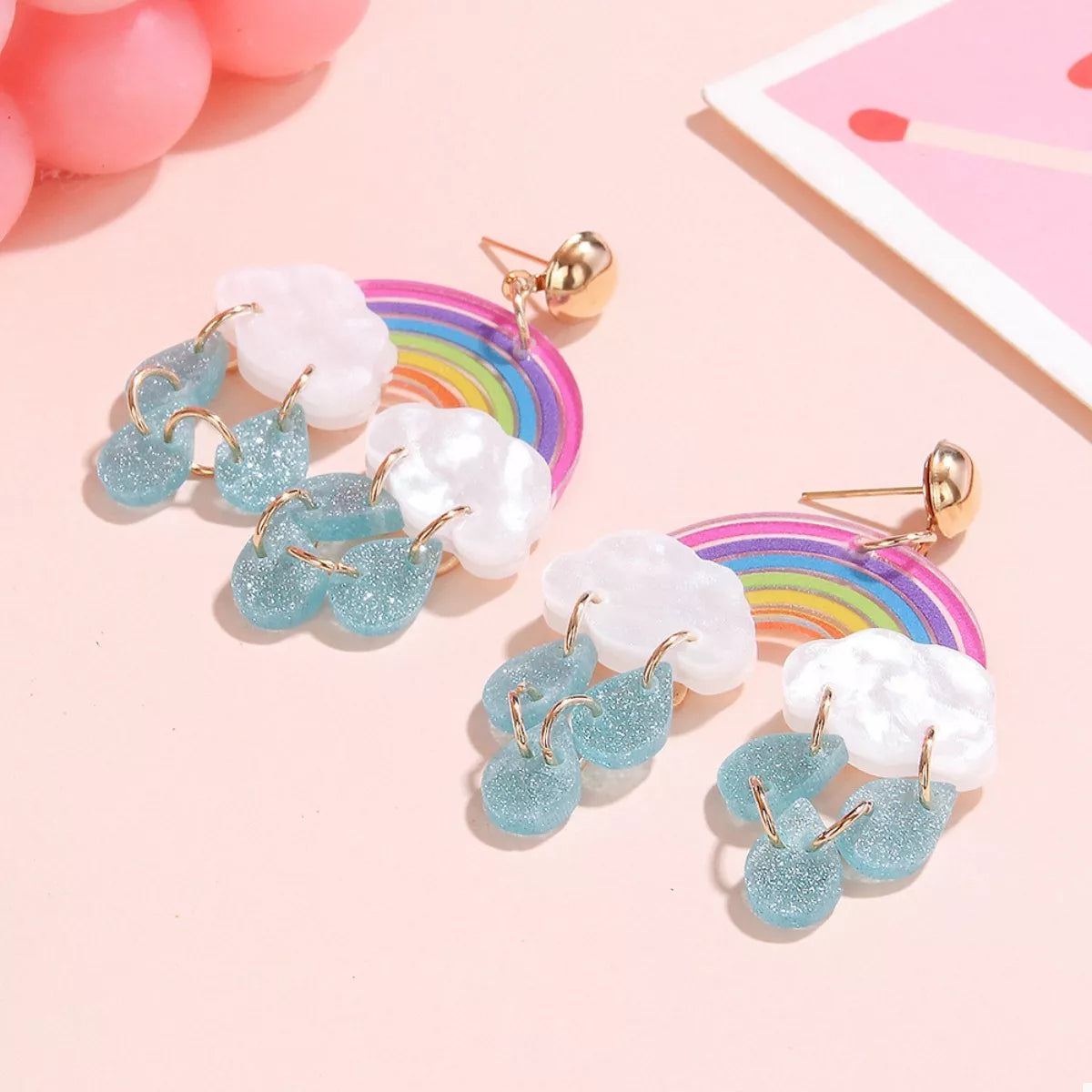 Rainbow Cloud Dangle Earrings