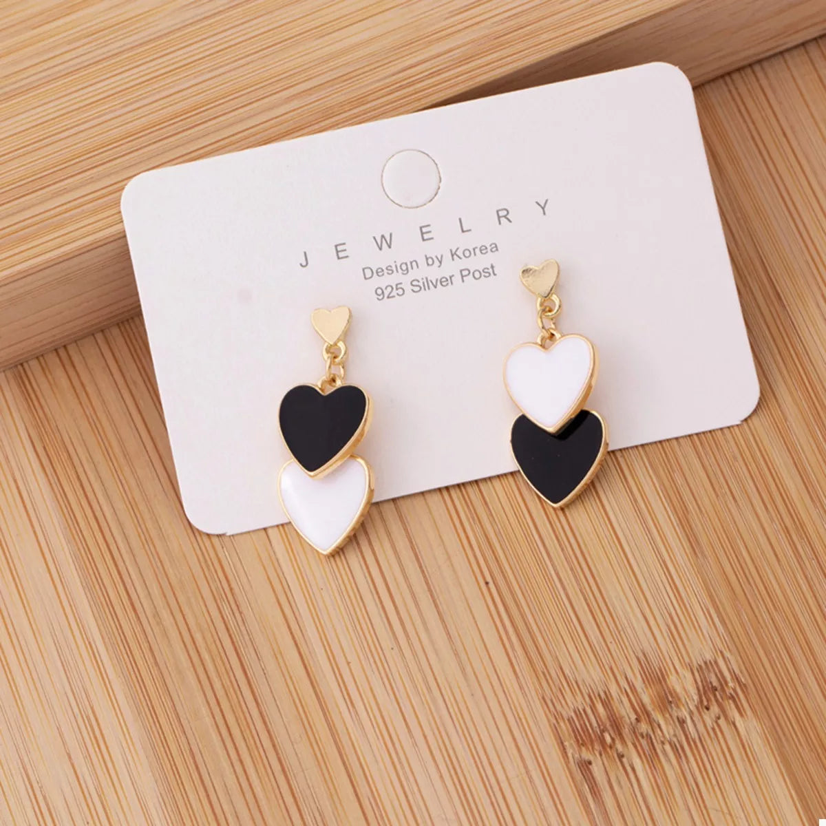 Sweet Doubl Heart Drop Earrings