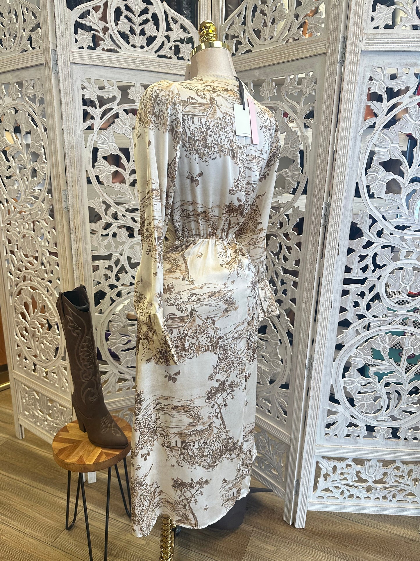Silky Nature Pattern Dress-Stretchy,Estira