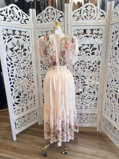 V Neck Floral Midi Dress - Estira, Stretchy