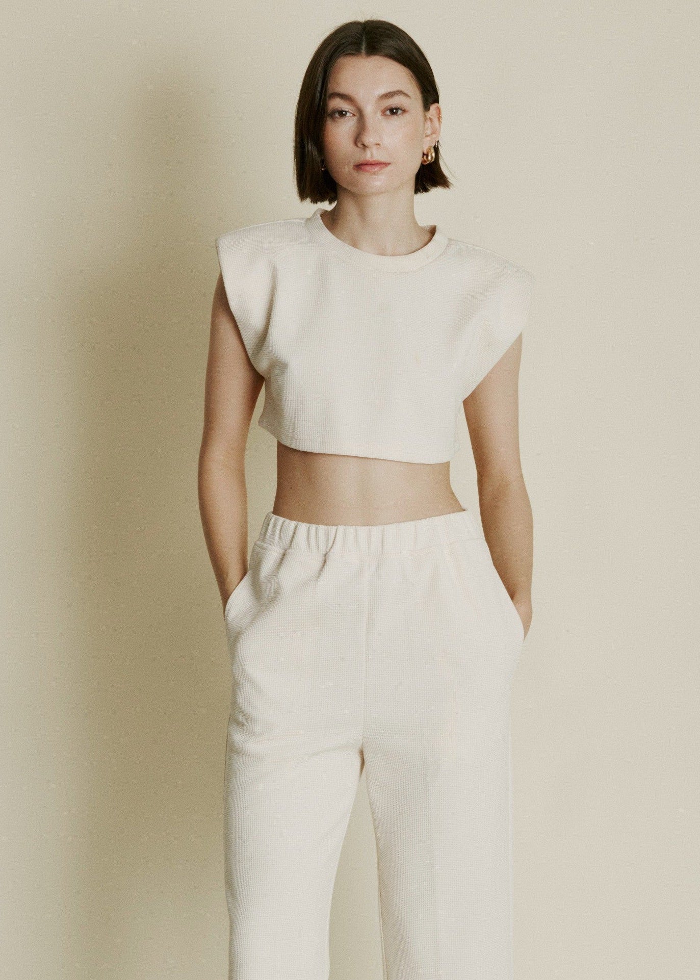LINNEA WAFFLE KNIT CROPPED TOP