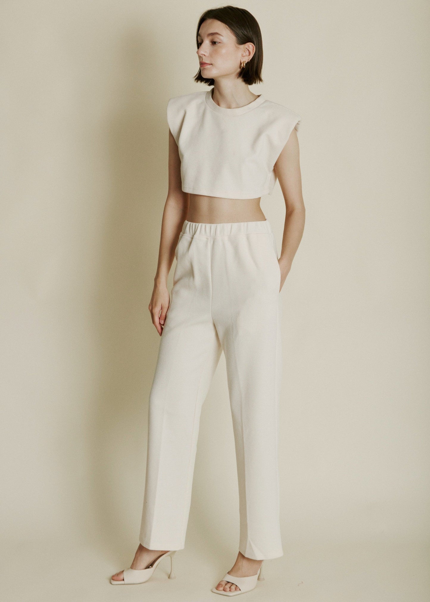 LINNEA WAFFLE KNIT CROPPED TOP