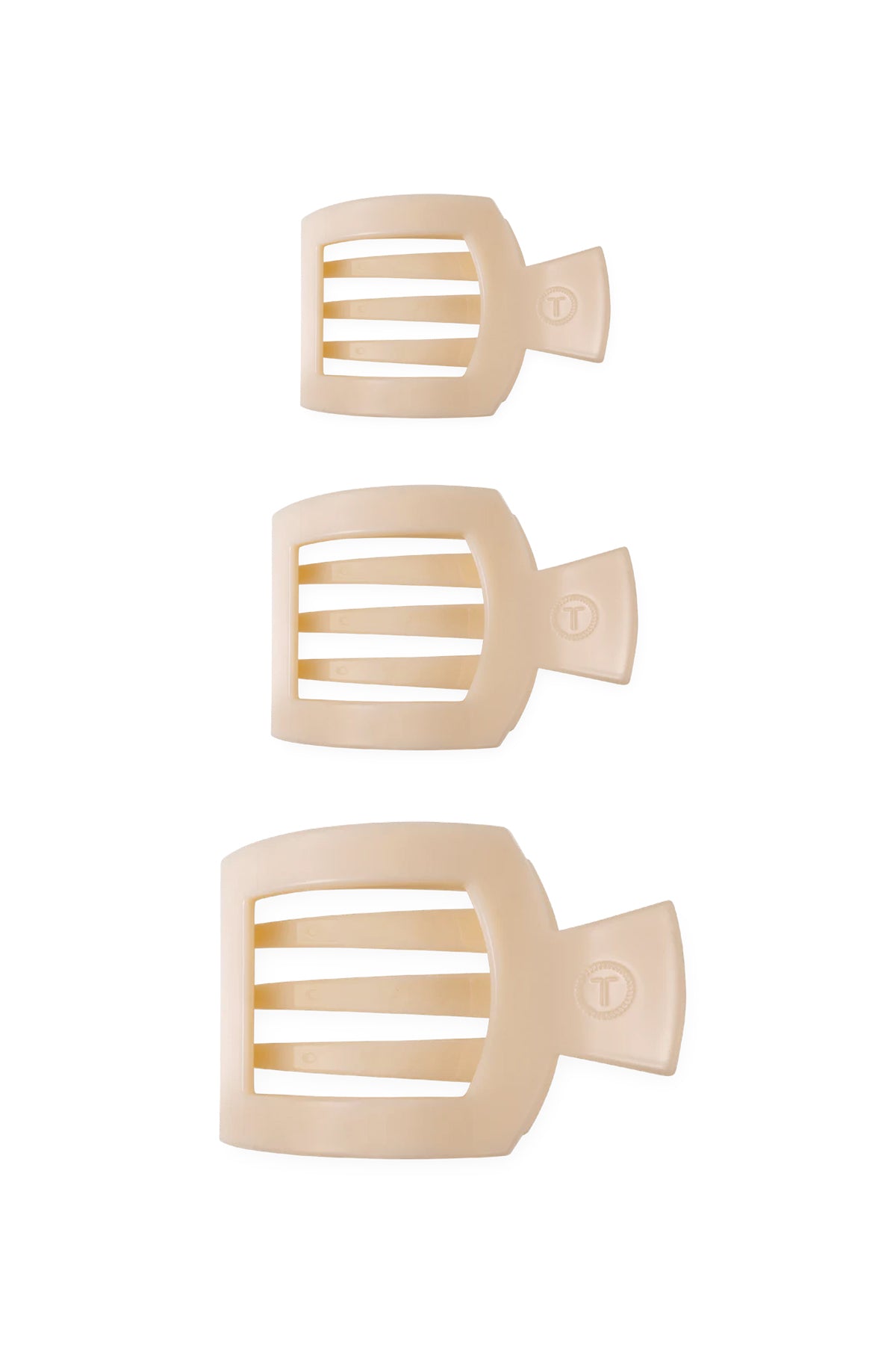 Almond Beige Flat Square Clip