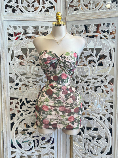 Floral Garden Mini Dress- Stretchy, Estira
