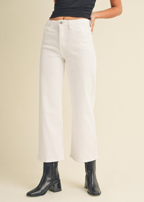KEKE WHITE WIDE LEG JEANS