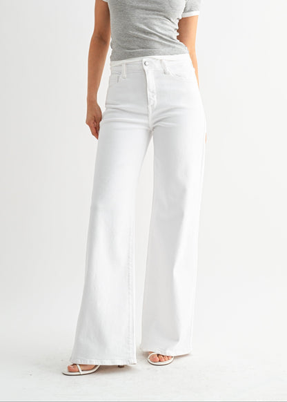 EMMA WHITE WIDE-LEG JEANS