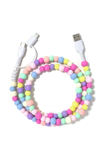 Beaded Dual USB Fast Charging Cables