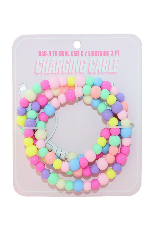 Beaded Dual USB Fast Charging Cables