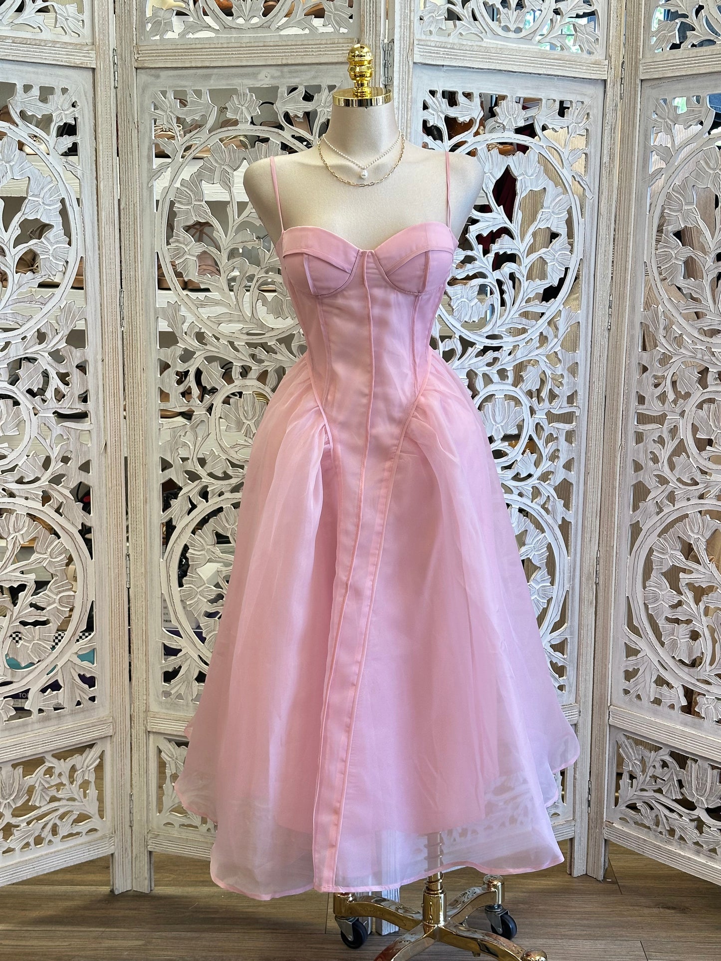 Pink Corset Tulle Dress- No Estira, Not Stretchy
