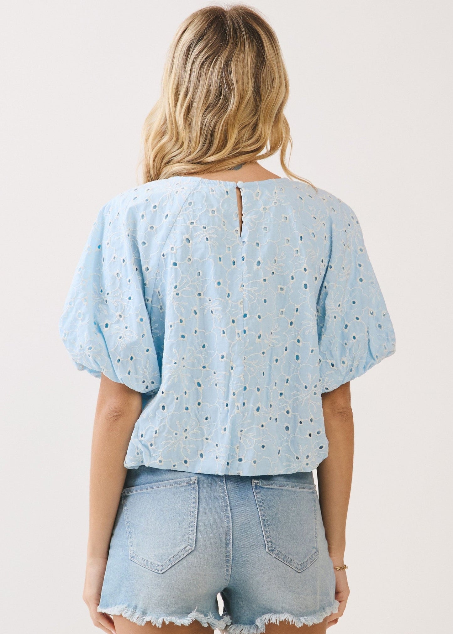 ANNE BUBBLE SLEEVE TOP