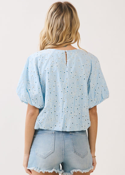 ANNE BUBBLE SLEEVE TOP