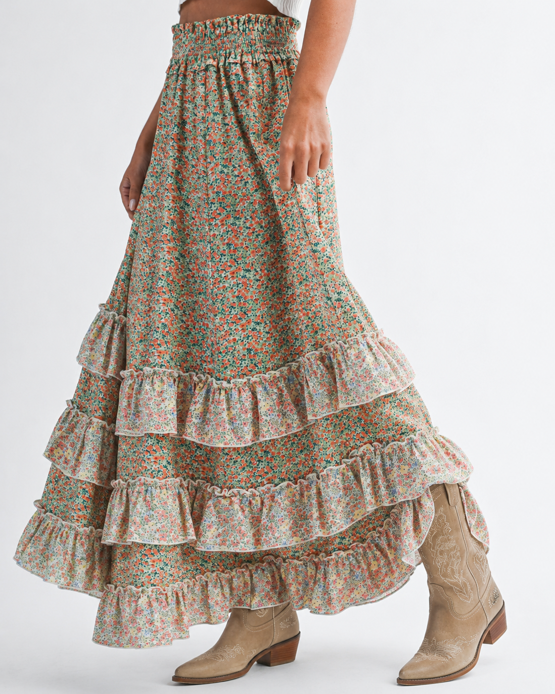 Boho Country Floral Skirt