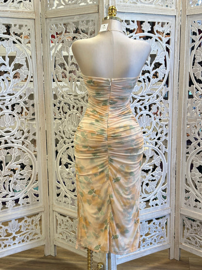 Pastel Garden Strapless Dress-Stretchy, Estira