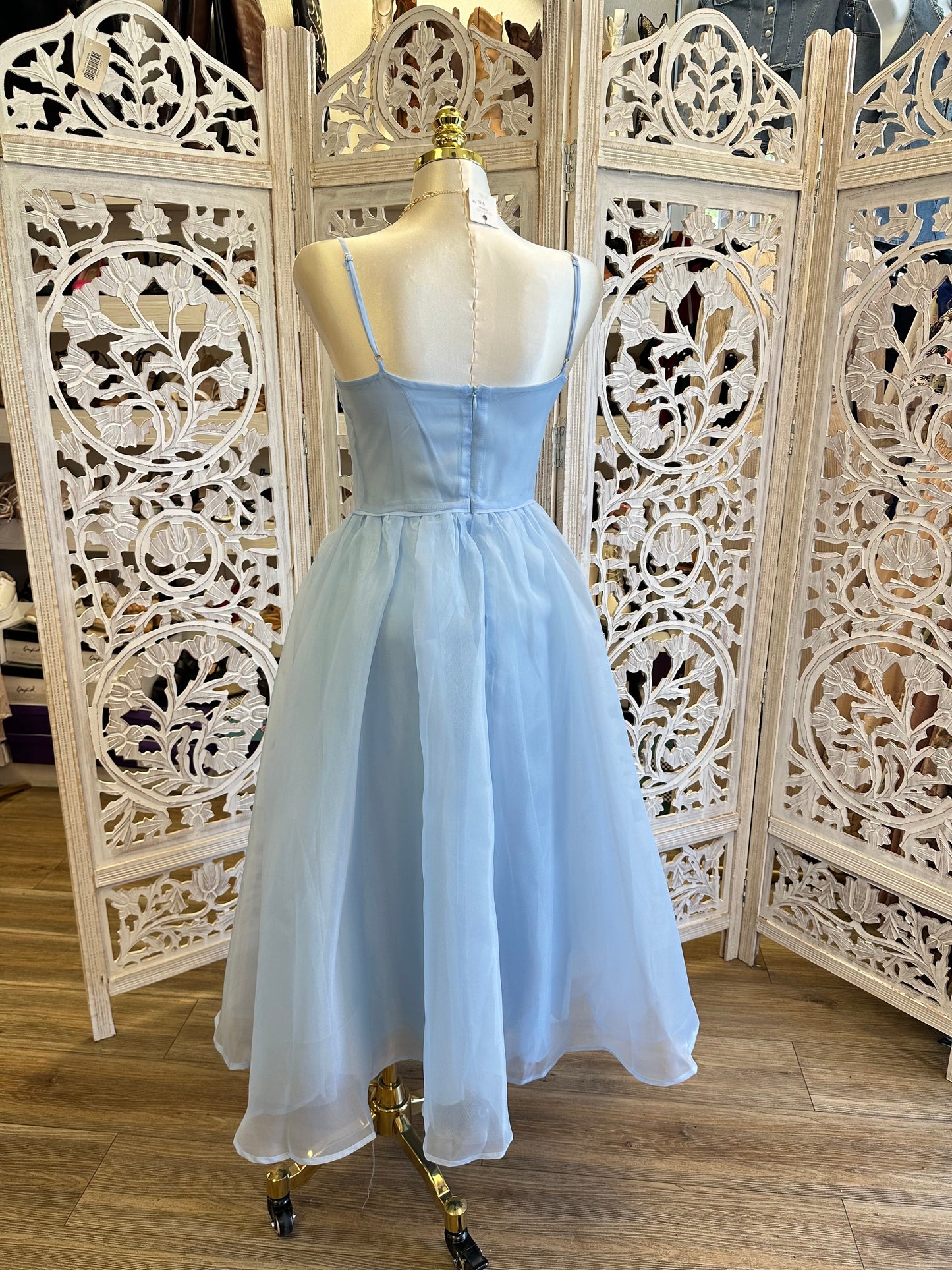 Blue Corset Tulle Dress- No Estira, Not Stretchy