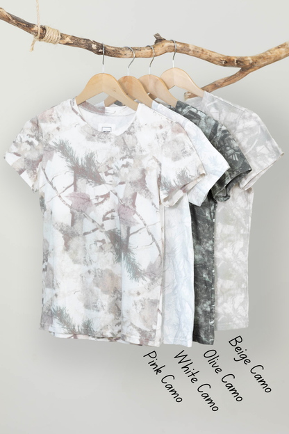 Basic Short Sleeve Camo Knit Tee