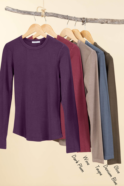 Baby Ribbed Basic Knit Long Sleeve Tops