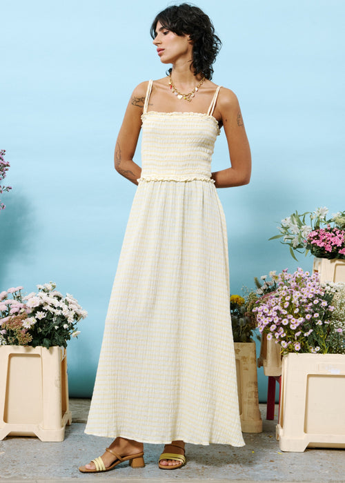 MARIANNE CHECKERED MAXI DRESS