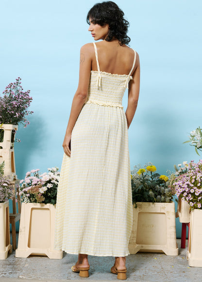 MARIANNE CHECKERED MAXI DRESS