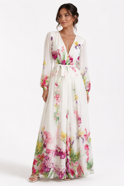 Spring Floral Maxi Dress-Stretchy, Estira