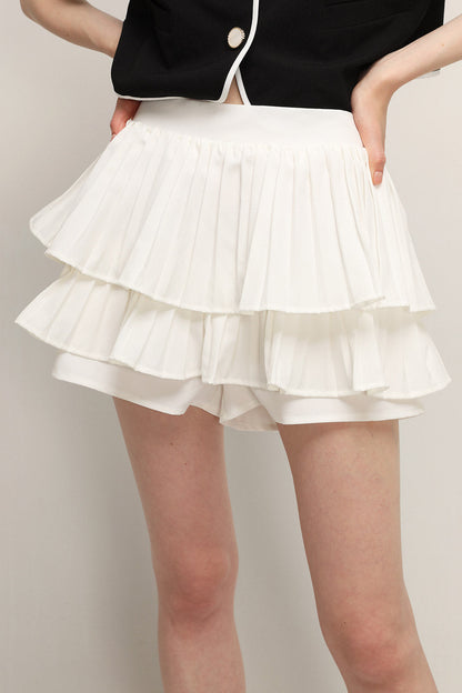 Clara Pleated Ruffle Skort