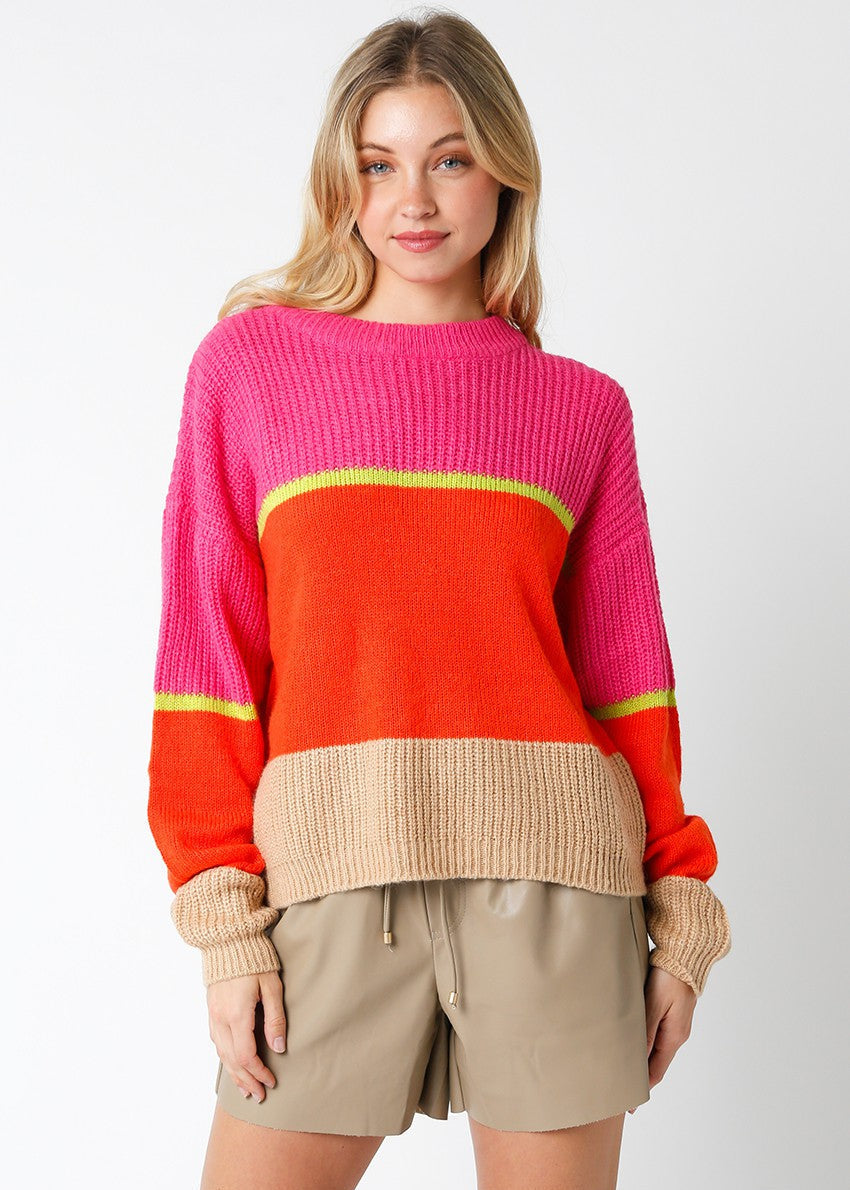 MILLIE COLORBLOCK SWEATER