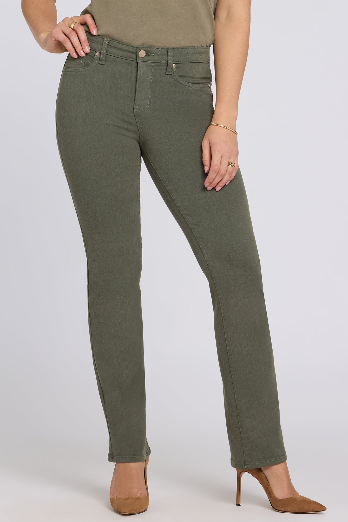No Gapper™ Marilyn Straight Jeans - Desert Green