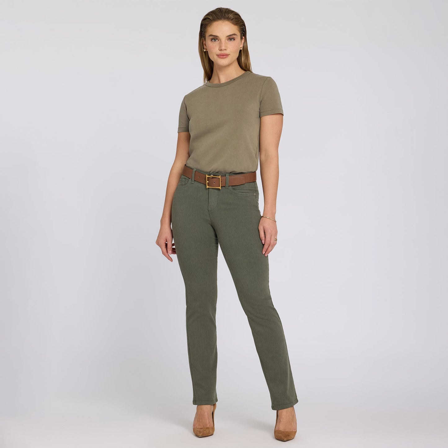 No Gapper™ Marilyn Straight Jeans - Desert Green