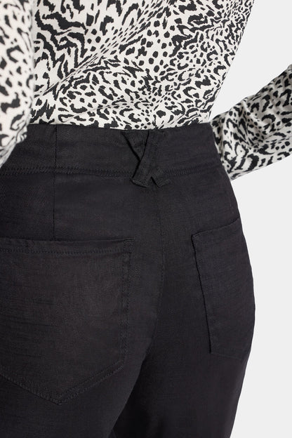 5 Pocket Wide Leg Trouser Pants - Black