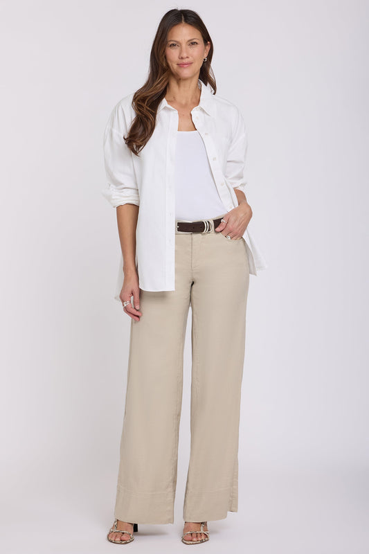 5 Pocket Wide Leg Trouser Pants - Feather