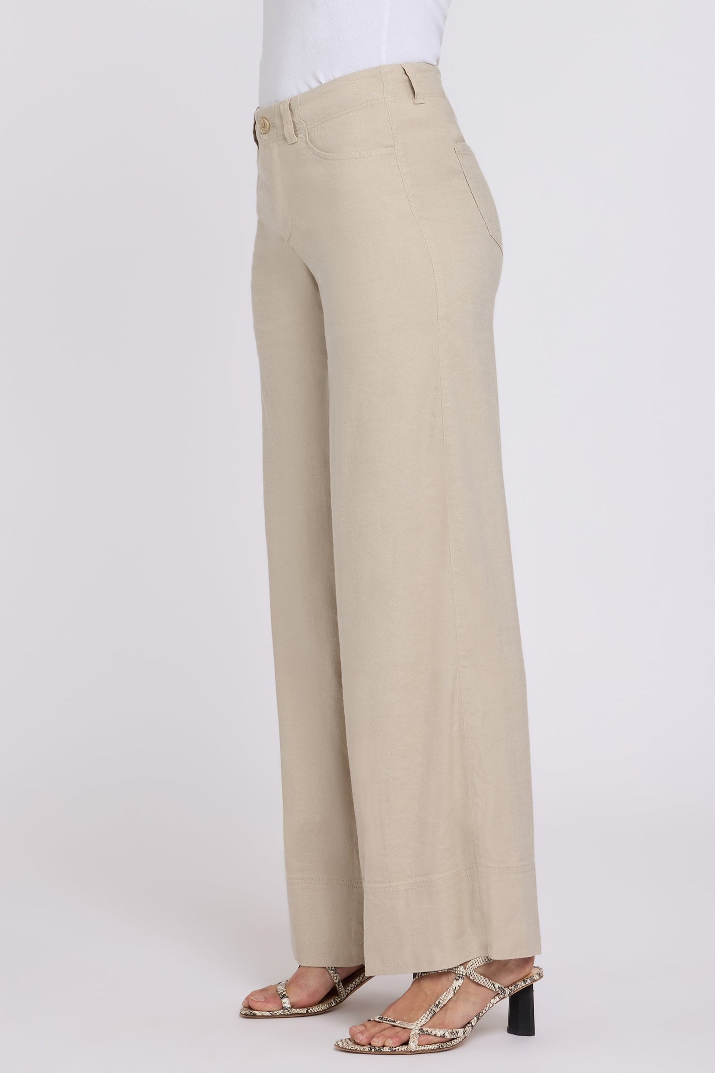 5 Pocket Wide Leg Trouser Pants - Feather