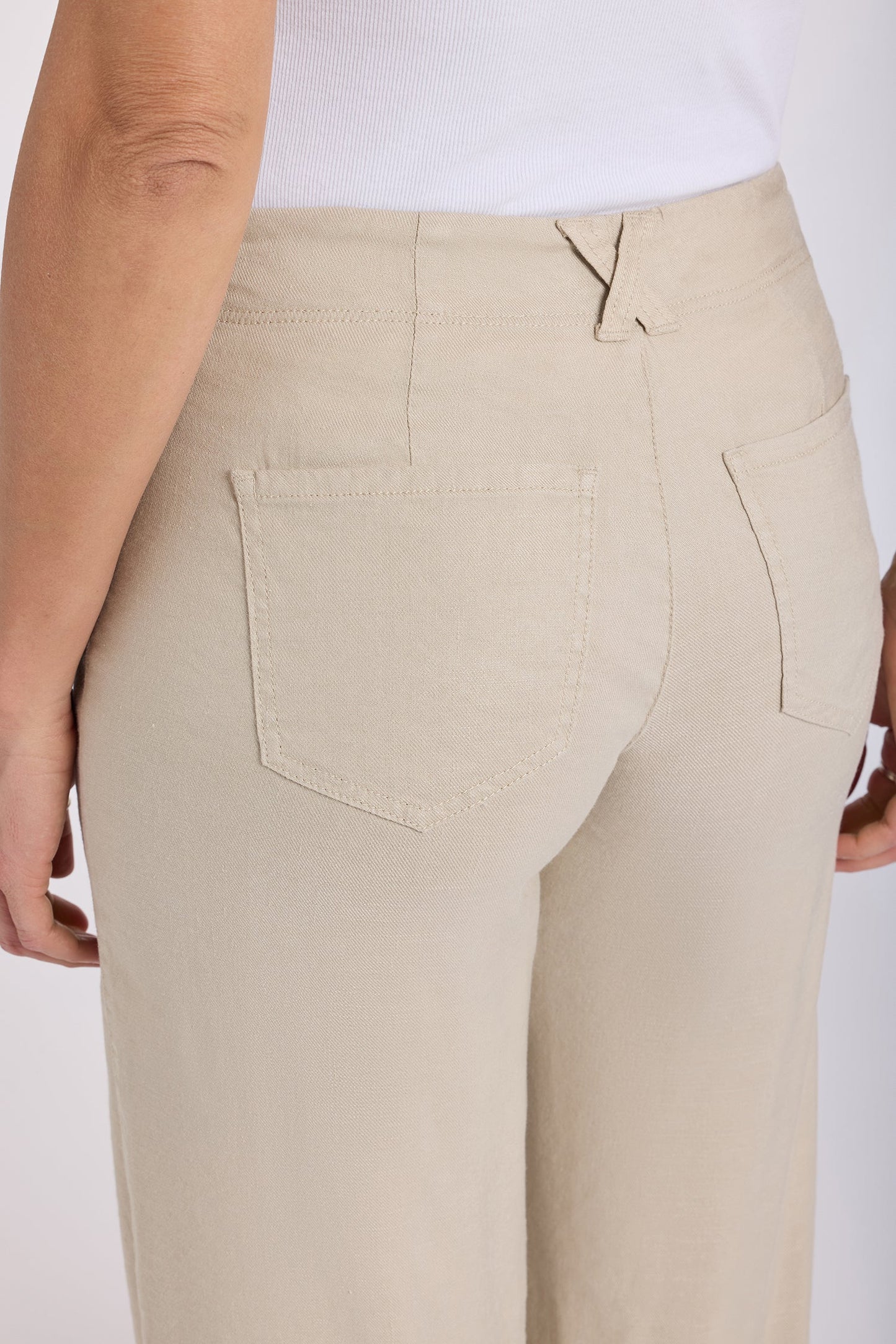 5 Pocket Wide Leg Trouser Pants - Feather