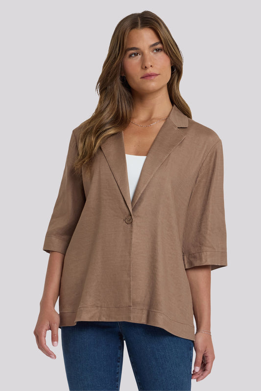 Elbow Sleeve Blazer - Toasted Coconut