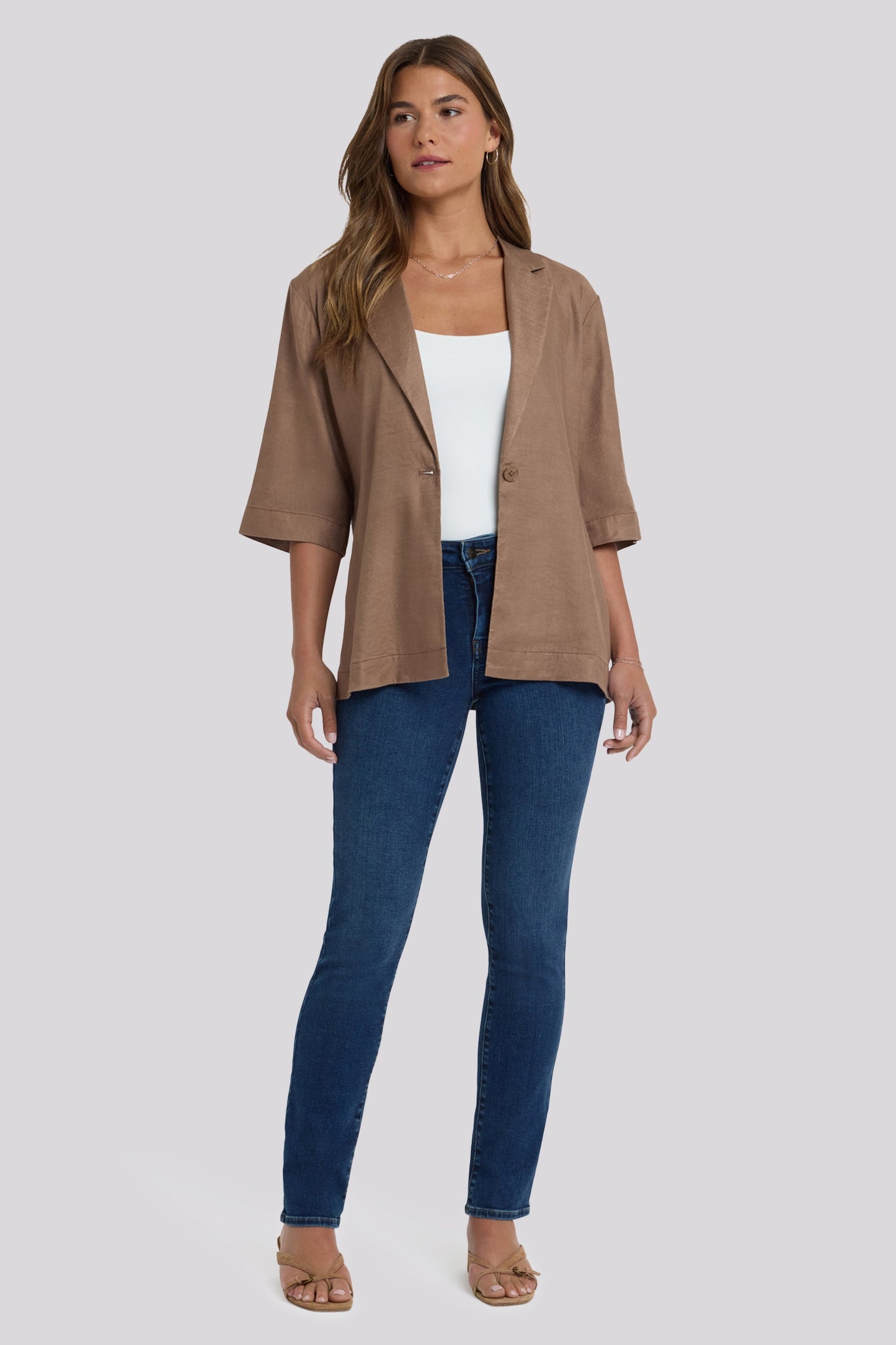Elbow Sleeve Blazer - Toasted Coconut