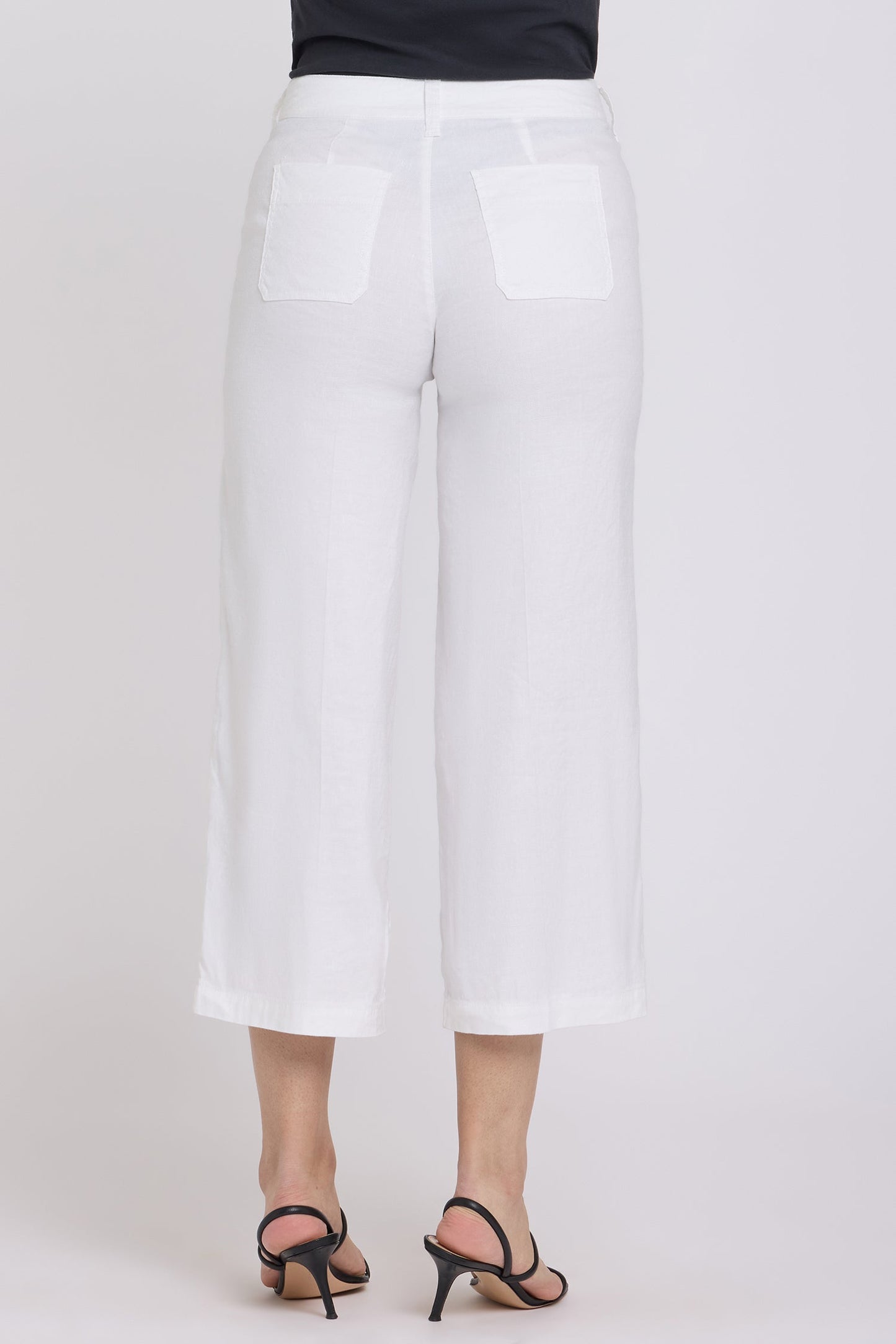 Wide Leg Cargo Capri Pants - Optic White