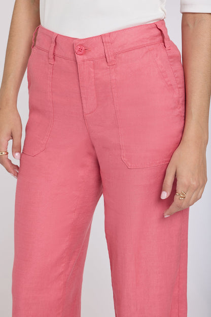 Wide Leg Cargo Capri Pants - Desert Rose