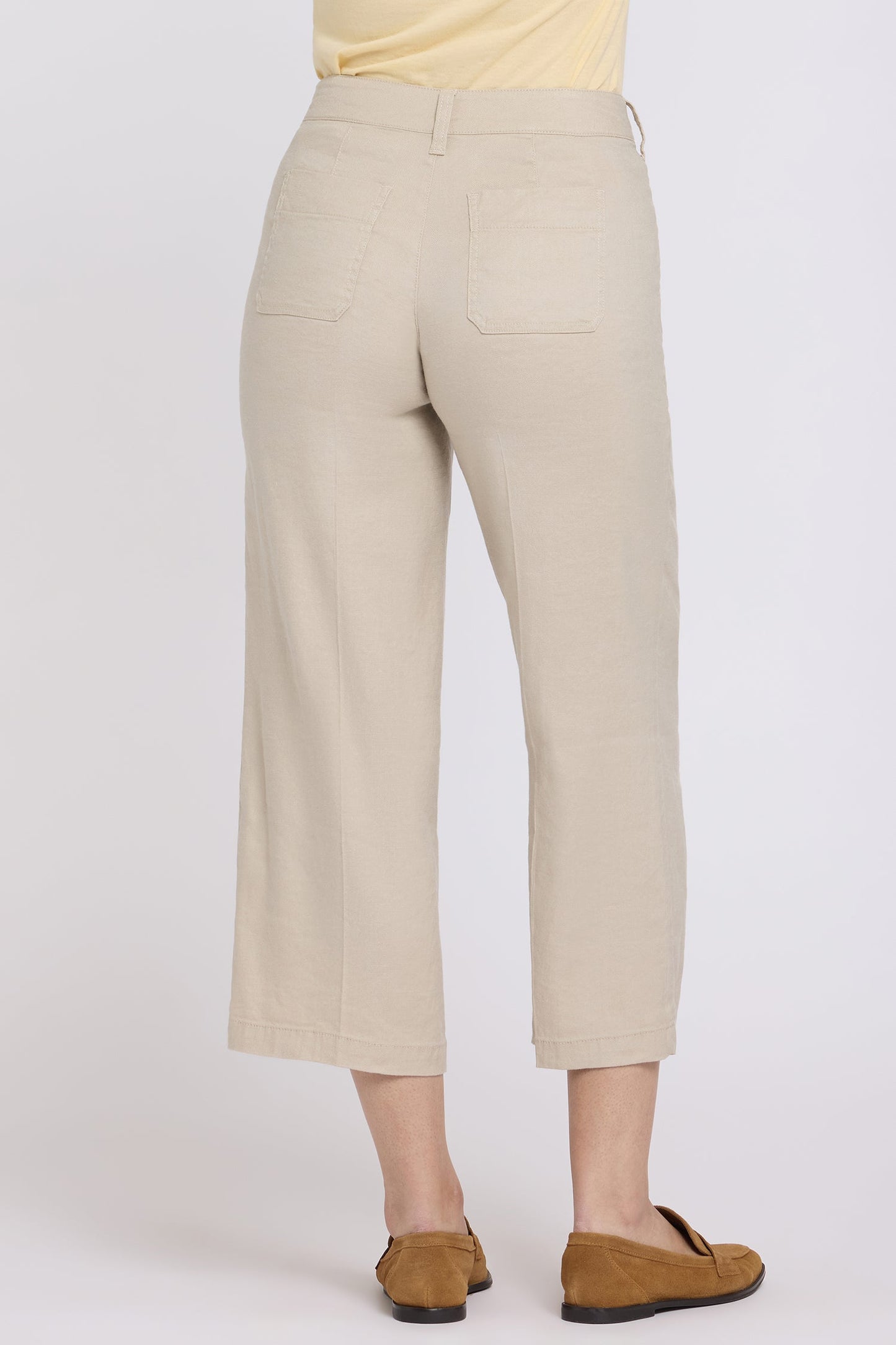 Wide Leg Cargo Capri Pants - Feather