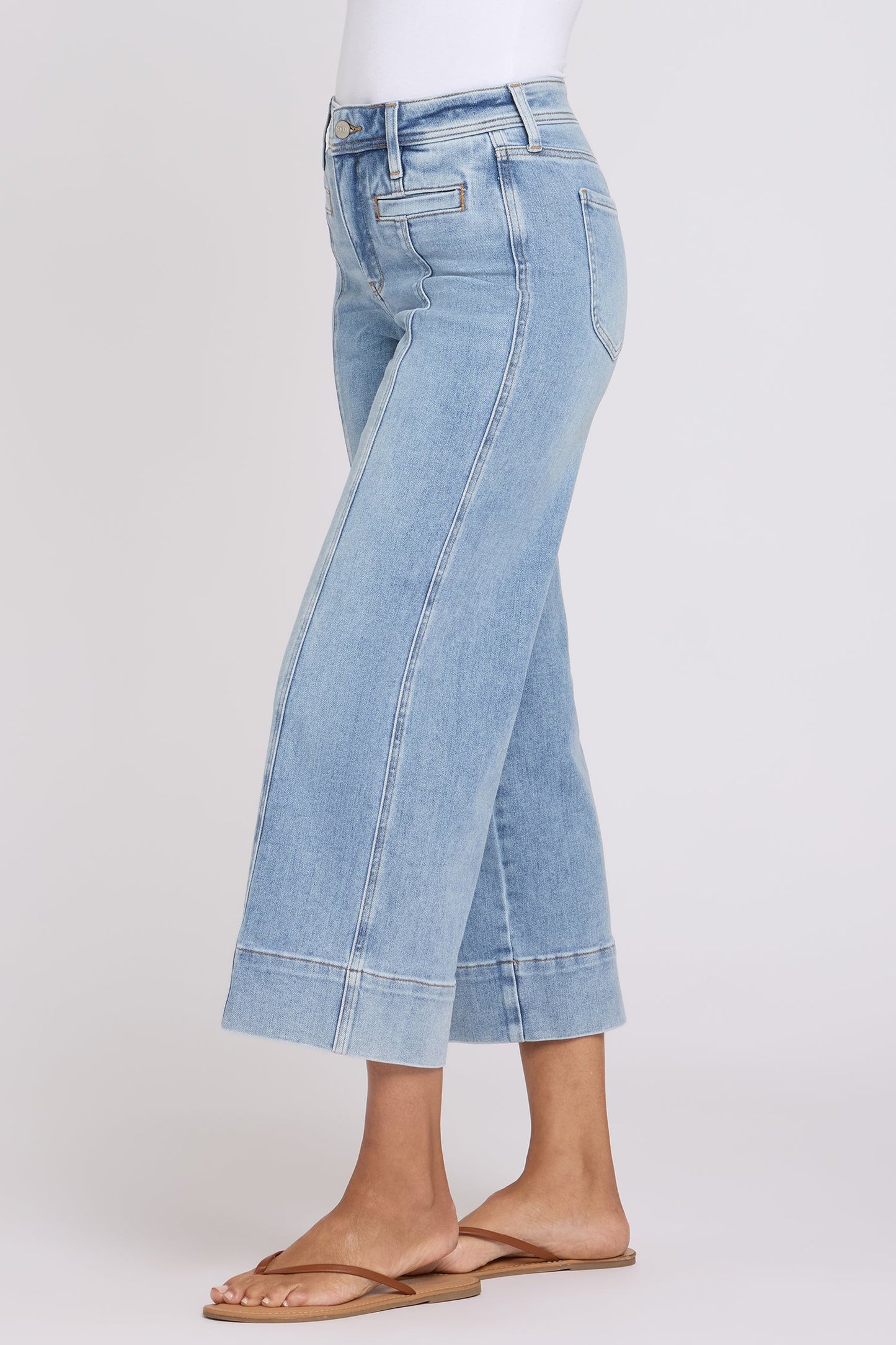 Teresa Wide Leg Ankle Jeans - Mist Springs