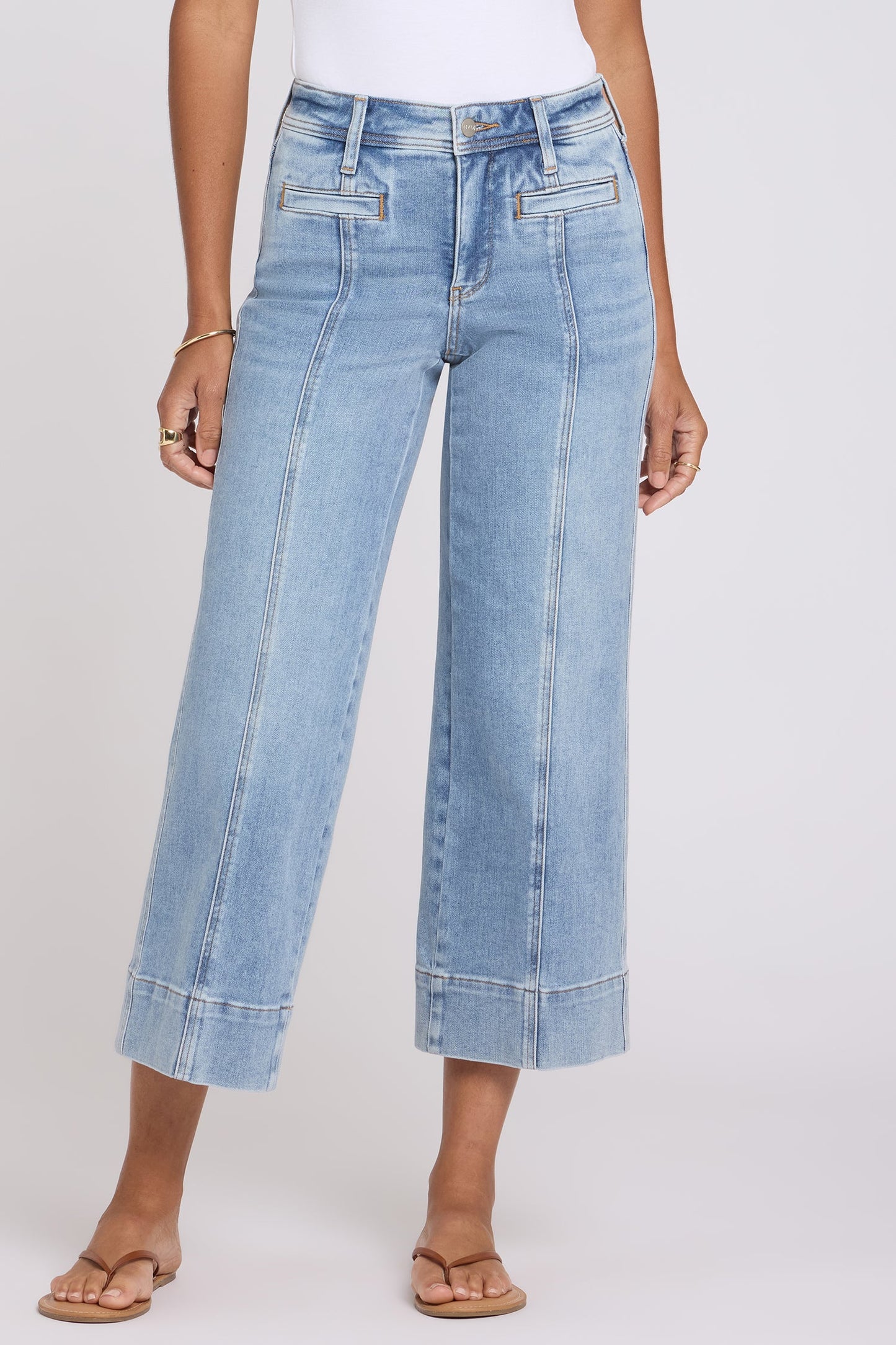 Teresa Wide Leg Ankle Jeans - Mist Springs