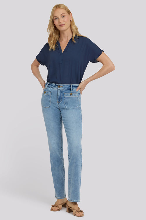 Marilyn Straight Jeans In Tall - Mist Springs