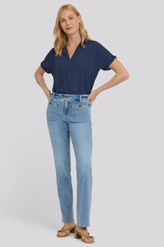 Marilyn Straight Jeans In Tall - Mist Springs
